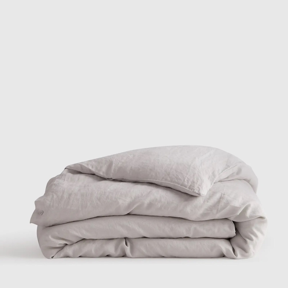 Quince Light Gray linen Duvet Cover